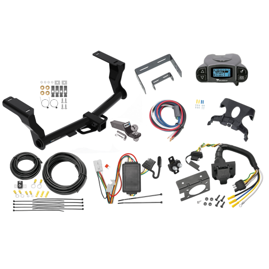 Trailer Hitch Tow Package Prodigy P3 Brake Control For 16-24 Subaru Crosstrek Except Hybrid w/ 7-Way RV Wiring 2" Drop Mount 2" Ball Class 3 2" Receiver Reese Tekonsha