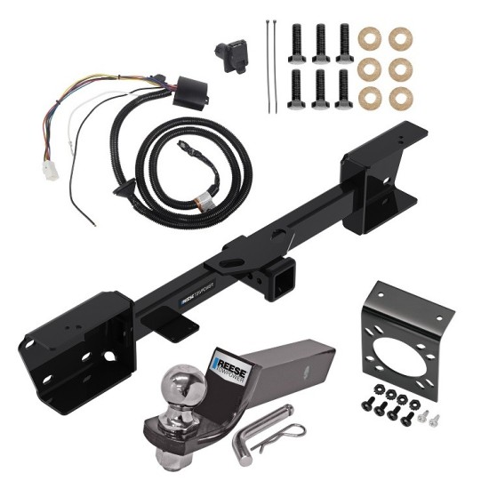 Trailer Hitch Tow Package w/ 7-Way RV Wiring For 19-22 Subaru Ascent w/ 2" Drop Mount 2" Ball Class 3 2" Receiver All Models Reese