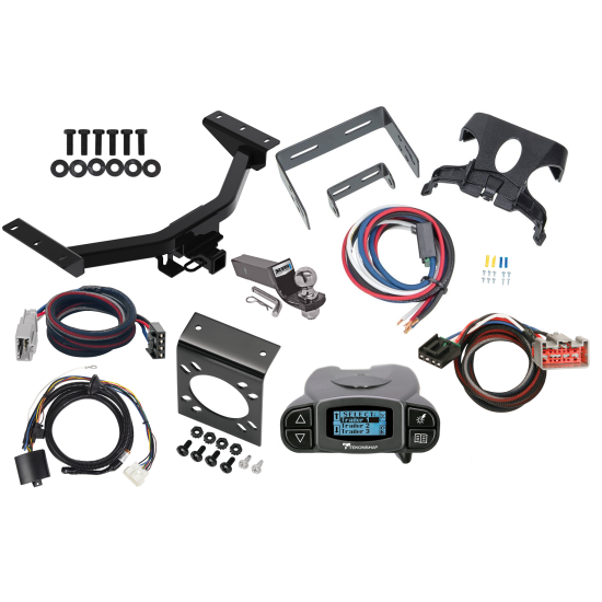 Trailer Hitch Tow Package Prodigy P3 Brake Control For 19-24 Honda Passport w/ 7-Way RV Wiring 2" Drop Mount 2" Ball Class 4 2" Receiver Reese Tekonsha