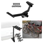 Trailer Hitch w/ 4 Bike Rack For 19-24 Honda Passport All Styles Approved for Recreational & Offroad Use Carrier for Adult Woman or Child Bicycles Foldable