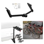 Trailer Hitch w/ 4 Bike Rack For 20-24 Jeep Gladiator Except Rubicon Approved for Recreational & Offroad Use Carrier for Adult Woman or Child Bicycles Foldable