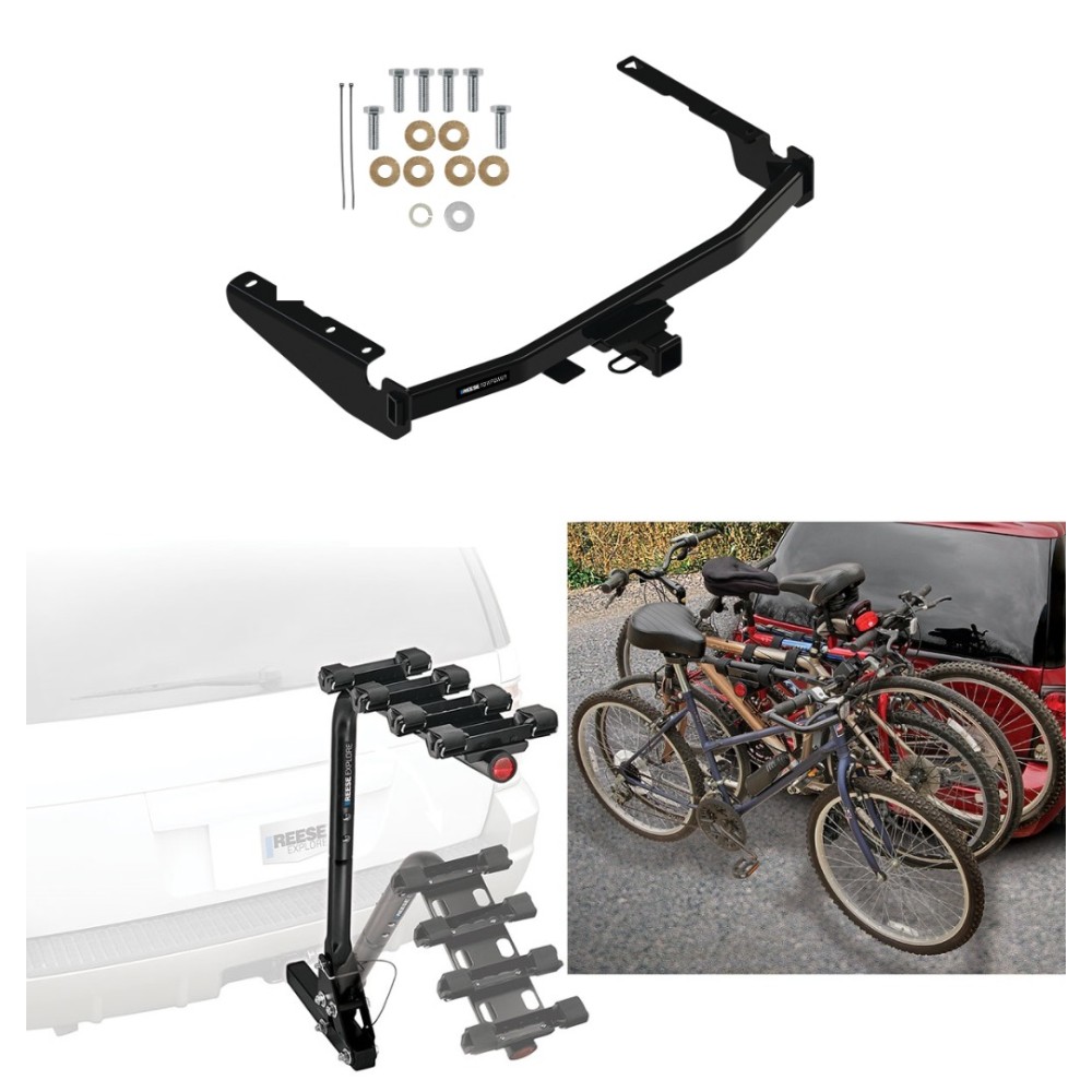 Trailer Hitch w/ 4 Bike Rack For 14-24 Toyota Highlander 18-22 Lexus RX350L Approved for Recreational & Offroad Use Carrier for Adult Woman or Child Bicycles Foldable