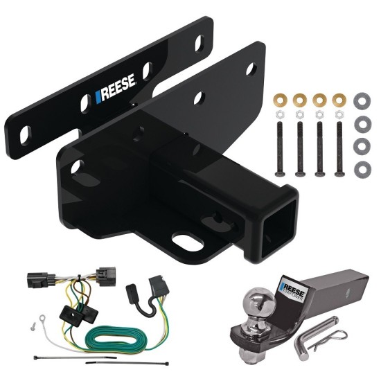 Tow Package For 07-17 Jeep Wrangler 2018 JK Except w/Right Hand Drive Trailer Hitch w/ Wiring 2" Drop Mount 2" Ball 2" Receiver Reese