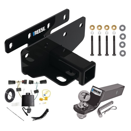 Tow Package For 18-24 Jeep Wrangler JL (New Body Style) Trailer Hitch w/ Wiring 2" Drop Mount 2" Ball 2" Receiver Reese