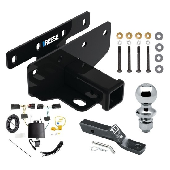 Reese Trailer Tow Hitch For 18-24 Jeep Wrangler JL (New Body Style) 2" Receiver Complete Package w/ Wiring and 1-7/8" Ball