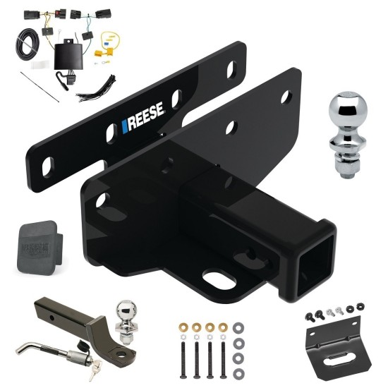 Ultimate Tow Package For 18-24 Jeep Wrangler JL Trailer Hitch w/ Wiring 2" Drop Mount Dual 2" and 1-7/8" Ball Lock Bracket Cover 2" Receiver Reese