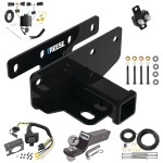 Trailer Hitch Tow Package w/ 7-Way RV Wiring For 18-24 Jeep Wrangler JL (New Body Style) w/ 2" Drop Mount 2" Ball Class 3 2" Receiver Reese