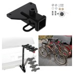 Trailer Hitch w/ 4 Bike Rack For 20-24 Jeep Gladiator Approved for Recreational & Offroad Use Carrier for Adult Woman or Child Bicycles Foldable
