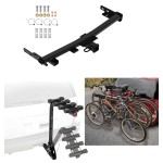 Reese Trailer Hitch w/ 4 Bike Rack For 14-23 Jeep Cherokee Trailhawk Approved for Recreational & Offroad Use Carrier for Adult Woman or Child Bicycles Foldable