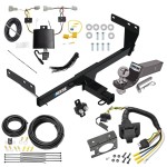 Trailer Hitch Tow Package w/ 7-Way RV Wiring For 21-24 Nissan Rogue w/ 2" Drop Mount 2" Ball Class 3 2" Receiver All Models Reese