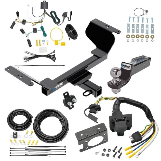 Trailer Hitch Tow Package w/ 7-Way RV Wiring For 18-24 GMC Terrain Except Diesel w/ 2" Drop Mount 2" Ball Class 3 2" Receiver Reese