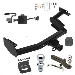 Ultimate Tow Package For 20-22 Hyundai Palisade KIA Telluride Trailer Hitch w/ Wiring 2" Drop Mount Dual 2" and 1-7/8" Ball Lock Bracket Cover 2" Receiver Reese