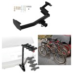 Trailer Hitch w/ 4 Bike Rack For 20-24 Hyundai Palisade KIA Telluride Approved for Recreational & Offroad Use Carrier for Adult Woman or Child Bicycles Foldable