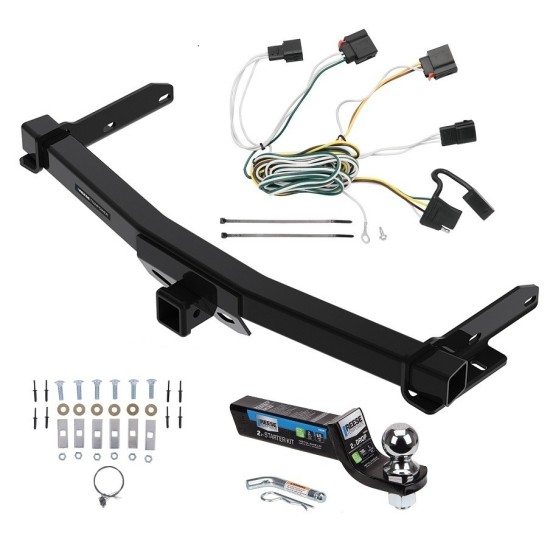 Tow Package For 11-13 Jeep Grand Cherokee Exc SRT-8 Trailer Hitch w/ Wiring 2" Drop Mount 2" Ball 2" Receiver Reese