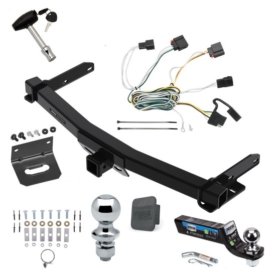 Ultimate Tow Package For 11-13 Jeep Grand Cherokee Exc SRT-8 Trailer Hitch w/ Wiring 2" Drop Mount Dual 2" and 1-7/8" Ball Lock Bracket Cover 2" Receiver Reese