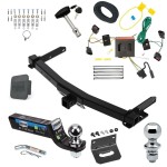 Ultimate Class 4 7.5K Tow Package For 11-13 Dodge Durango Trailer Hitch w/ Wiring 2" Drop Mount Dual 2" and 1-7/8" Ball Lock Bracket Cover 2" Receiver Reese