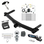 Ultimate Tow Package For 14-21 Jeep Grand Cherokee 2022 WK Old Body Style Trailer Hitch w/ Wiring 2" Drop Mount Dual 2" and 1-7/8" Ball Lock Bracket Cover 2" Receiver Reese