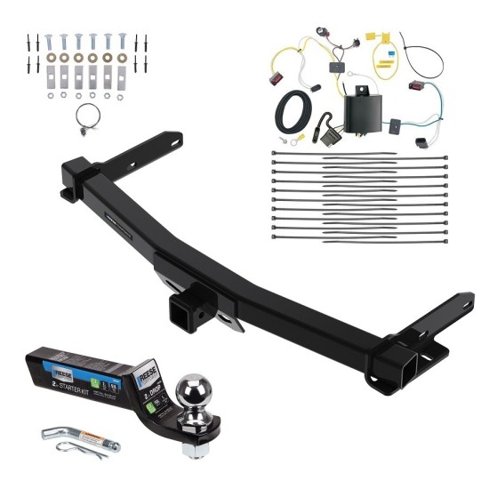 Tow Package For 14-21 Jeep Grand Cherokee 2022 WK Old Body Style Trailer Hitch w/ Wiring 2" Drop Mount 2" Ball 2" Receiver Reese