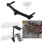 Trailer Hitch w/ 4 Bike Rack For 11-23 Dodge Durango Jeep Grand Cherokee 2022 WK Old Body Style Approved for Recreational & Offroad Use Carrier for Adult Woman or Child Bicycles Foldable