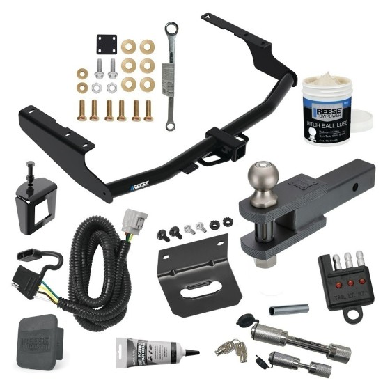 For 2018-2019 Lexus RX350L Trailer Hitch Tow PKG w/ 4-Flat Wiring + Clevis Hitch Ball Mount w/ 2" Ball + Wiring Bracket + Hitch Cover + Dual Hitch & Coupler Locks + Wiring Tester + Ball Lube + Electric Grease + Ball Wrench + Anti Rattle Device (F