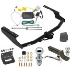 Ultimate Tow Package For 14-19 Toyota Highlander Except XSE Trailer Hitch w/ Wiring 2" Drop Mount Dual 2" and 1-7/8" Ball Lock Bracket Cover 2" Receiver Reese