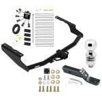 Reese Trailer Tow Hitch For 18-21 Lexus Rx350L (Except with Dual Exhaust) 2" Receiver Complete Package w/ Zero Contact Wiring Harness Kit and 2" Ball