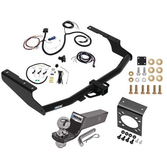 Trailer Hitch Tow Package w/ 7-Way RV Wiring For 20-23 Toyota Highlander Except XSE w/ 2" Drop Mount 2" Ball Class 4 2" Receiver Reese