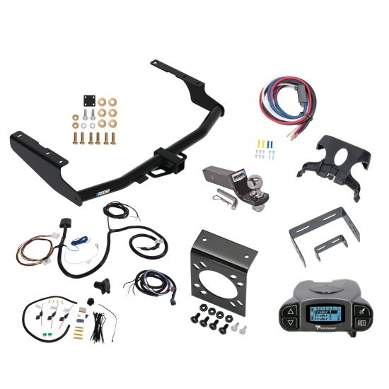 Trailer Hitch Tow Package Prodigy P3 Brake Control For 20-23 Toyota Highlander Except with Twin-Tip Exhaust and XSE w/ 7-Way RV Wiring 2" Drop Mount 2" Ball Class 4 2" Receiver Reese Tekonsha