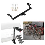 Trailer Hitch w/ 4 Bike Rack For 22-24 KIA Carnival Approved for Recreational & Offroad Use Carrier for Adult Woman or Child Bicycles Foldable