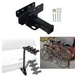 Trailer Hitch w/ 4 Bike Rack For 21-24 Ford Bronco Approved for Recreational & Offroad Use Carrier for Adult Woman or Child Bicycles Foldable