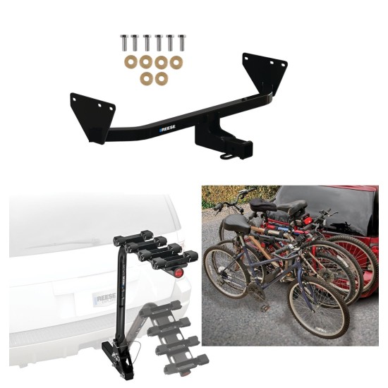 Trailer Hitch w/ 4 Bike Rack For 22-23 Mitsubishi Outlander Approved for Recreational & Offroad Use Carrier for Adult Woman or Child Bicycles Foldable