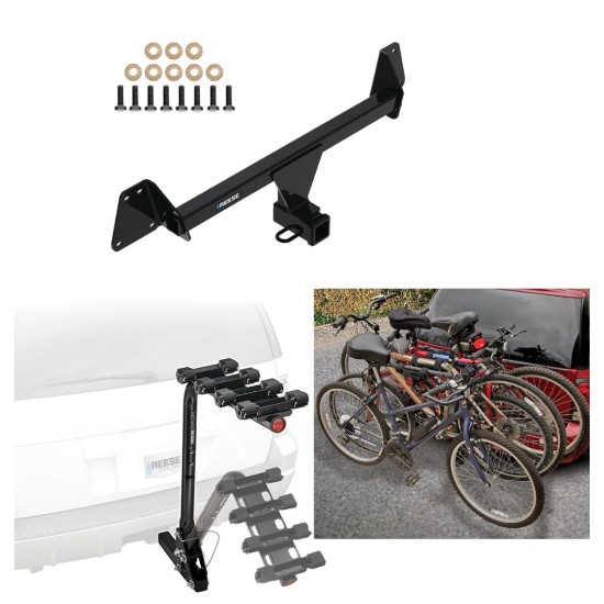 Trailer Hitch w/ 4 Bike Rack For 22-23 Toyota Corolla Cross Approved for Recreational & Offroad Use Carrier for Adult Woman or Child Bicycles Foldable