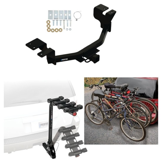 Trailer Hitch w/ 4 Bike Rack For 22-23 Ford Maverick All Styles Approved for Recreational & Offroad Use Carrier for Adult Woman or Child Bicycles Foldable