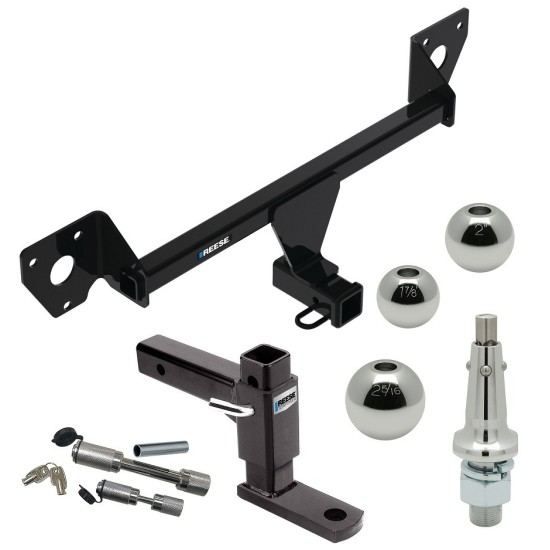 For 2020-2023 Buick Encore GX Trailer Hitch Tow PKG w/ Adjustable Drop Rise Ball Mount + Dual Hitch & Copler Locks + Inerchangeable 1-7/8" & 2" & 2-5/16" Balls (For Essence w/Active Towplug Models) By Reese Towpower