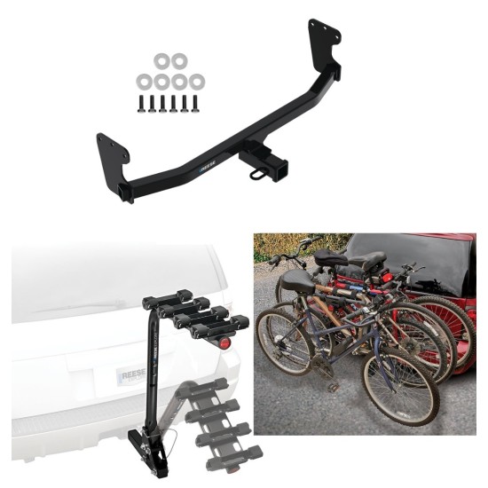 Trailer Hitch w/ 4 Bike Rack For 22-23 KIA EV6 All Styles Approved for Recreational & Offroad Use Carrier for Adult Woman or Child Bicycles Foldable