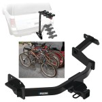 Trailer Hitch w/ 4 Bike Rack For 21-23 Hyundai Santa Fe KIA Sorento Approved for Recreational & Offroad Use Carrier for Adult Woman or Child Bicycles Foldable