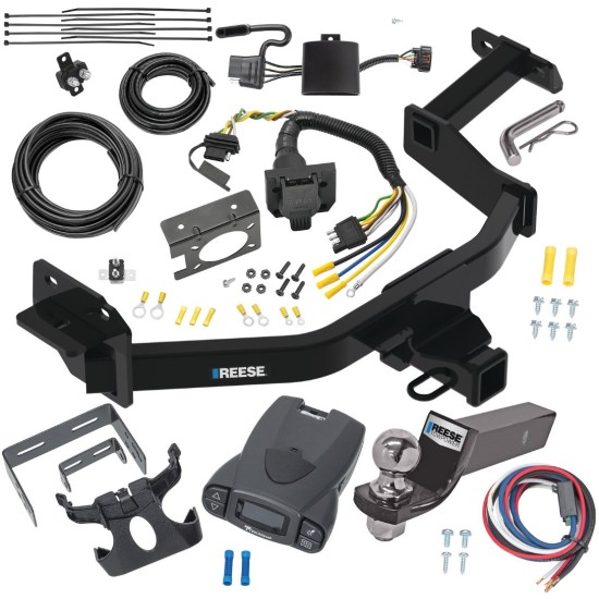 Trailer Hitch Tow Package Prodigy P3 Brake Control For 21-23 Hyundai Santa Fe w/ 7-Way RV Wiring 2" Drop Mount 2" Ball Class 3 2" Receiver Reese Tekonsha