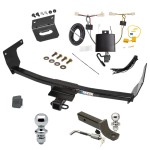 Ultimate Tow Package For 19-23 Toyota RAV4 Trailer Hitch w/ Wiring 2" Drop Mount Dual 2" and 1-7/8" Ball Lock Bracket Cover 2" Receiver Reese