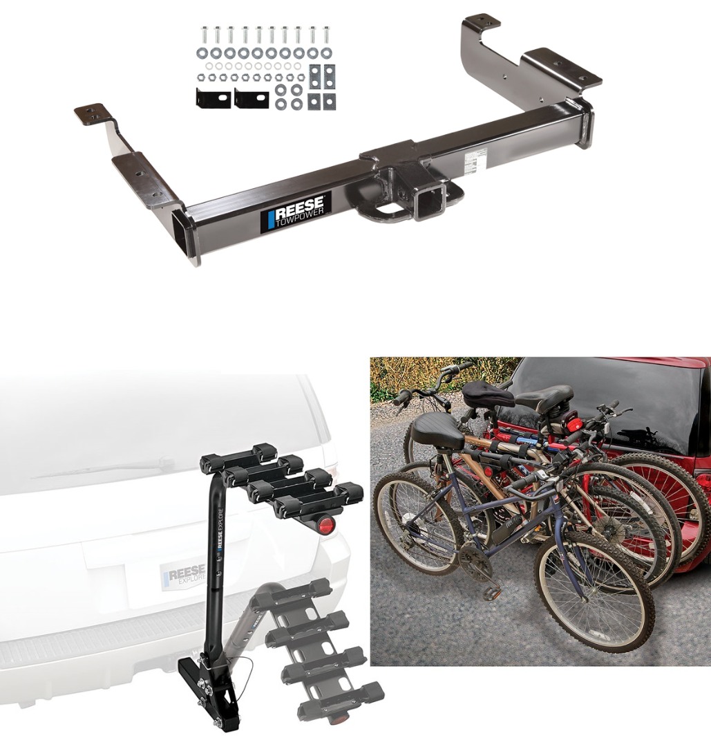 Trailer Hitch w 4 Bike Rack For 96 14 Chevrolet Express GMC