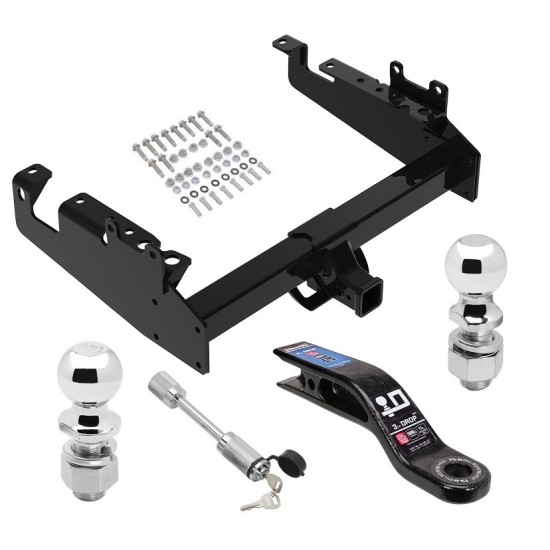 Reese Trailer Tow Hitch For 19-23 Ford F-350 F-450 F-550 Cab and Chassis w/ 2-5/16" and 2" Ball 10" Long 3" Drop Draw Bar and Towing Lock