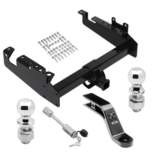 Reese Trailer Tow Hitch For 19-23 Ford F-350 F-450 F-550 Cab and Chassis w/ 2-5/16" and 2" Ball 10" Long 5" Drop Draw Bar and Towing Lock