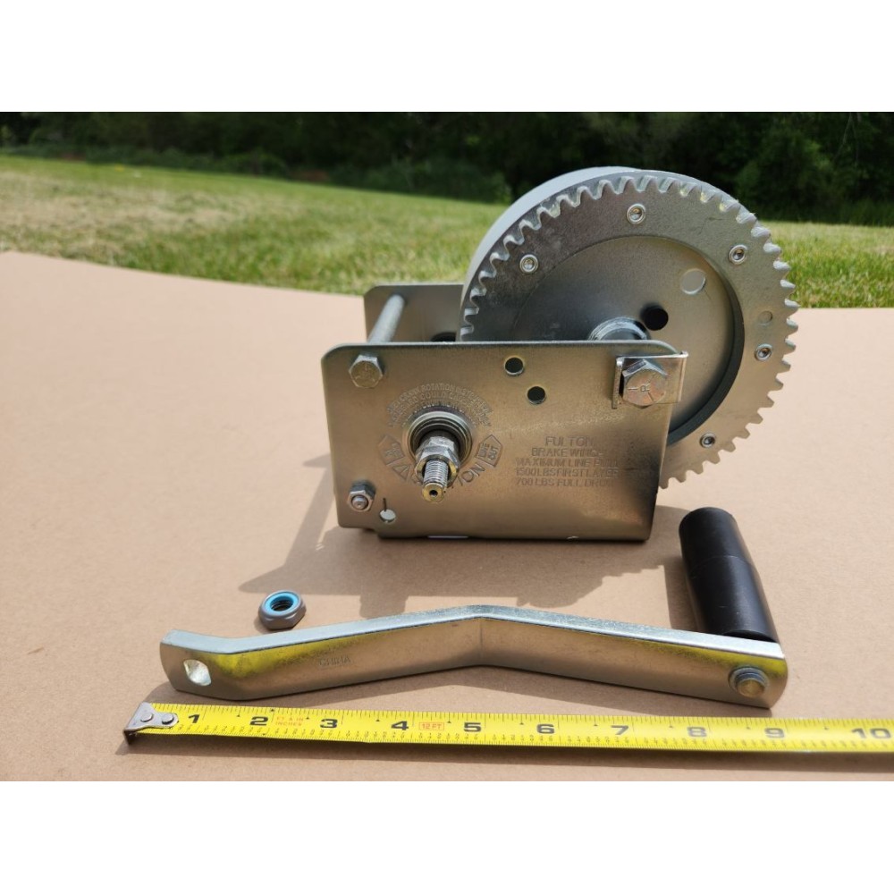 Fulton Brake Winch 1,500 Lbs. High-Performance Cable Only Boat Lift Trailer Grain Auger Manual Forklift Hoist 9" Handle