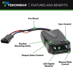 For 2008-2017 Jeep Patriot 7-Way RV Wiring + Tekonsha Brakeman IV Brake Control + Generic BC Wiring Adapter By Tekonsha