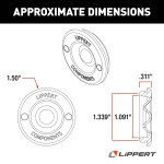 Lippert replacement rubber insert for trailer axle hub dust cap, fits 2,000-8,000 lb axles, 1-1/2 inch outer diameter