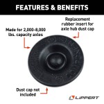 Lippert replacement rubber insert for trailer axle hub dust cap, fits 2,000-8,000 lb axles, 1-1/2 inch outer diameter