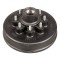 Lippert brake drum hub assembly for 7,000-lb axle featuring an 8 on 6.5 inch bolt pattern with a 1/2 inch stud.