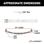 Lippert 24 inch leaf spring for RV trailer suspension, 1750 lbs capacity