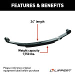 Lippert 24 inch leaf spring for RV trailer suspension, 1750 lbs capacity