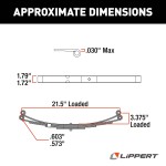 21 inch 1,400 lbs capacity double eye leaf spring for RV trailer suspension