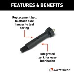 Replacement bolt for axle hanger with integrated zerk, 3-3/4 inch long